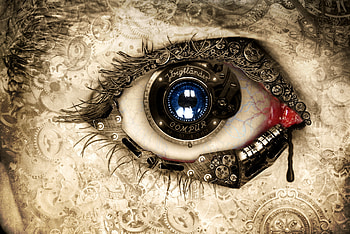 Clock Eye, clock, artwork, artist HD wallpaper