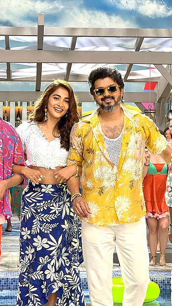 Beast Vijay, Pooja Hegde, Vijay Thalapathy HD phone wallpaper