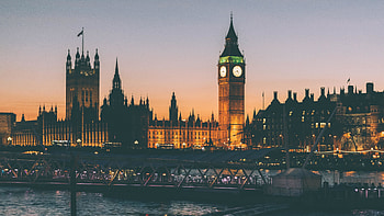 Clock tower architecture, Big Ben London, Night HD wallpaper
