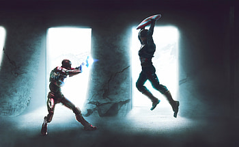Captain America Vs Iron Man , captain-america, iron-man, superheroes, artwork HD wallpaper