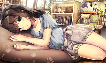 Cute Anime Girl Laying Down, anime HD wallpaper