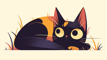 Charming Cat Design – Ultra, Animal, cat, cartoon, artistic, black HD wallpaper
