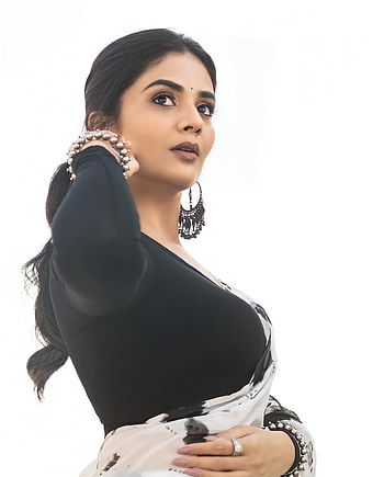 Sreemukhi, dress, eyebrow HD phone wallpaper