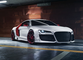 Audi R8, luxury car, front, white HD wallpaper