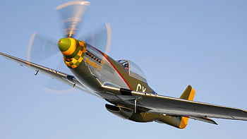 classic p-51 mustang, plane, prop, military, vintage HD wallpaper