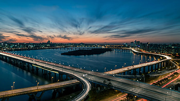 Skyline travels, Han River beauty, Top backgrounds, Riverside marvel HD wallpaper