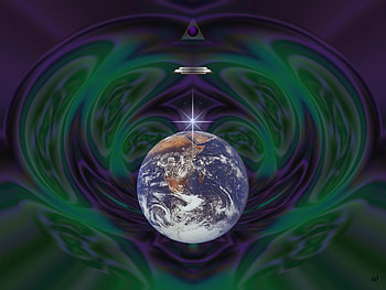 Constructing Earth, eye candy, abstract, 3d, fractal, collage HD wallpaper