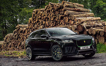 Jaguar F-Pace, Lister Stealth, exterior, front view, black F-Pace, F-Pace tuning, British cars, Jaguar HD wallpaper
