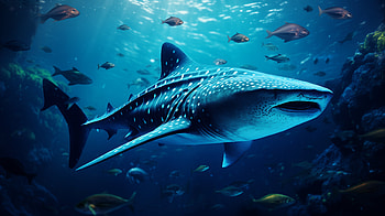 Majestic Whale Shark in Blue Ocean -, Animal, whale shark HD wallpaper