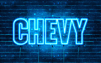 Happy Birtay Chevy, , blue neon lights, Chevy name, creative, Chevy Happy Birtay, Chevy Birtay, popular french male names, with Chevy name, Chevy HD wallpaper