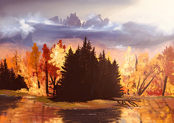 Art, Autumn, Forest HD wallpaper