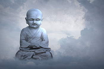 Sky, Clouds, Buddha, Miscellanea, Miscellaneous, Statue, Buddhism, Sculpture HD wallpaper