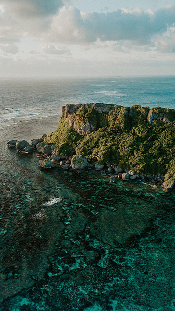 Nature, Water, Sea, Rock, View From Above, Island HD phone wallpaper