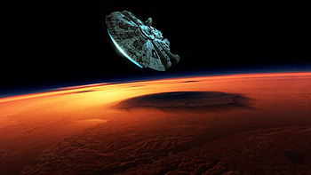 Star Wars, Planet, Space, Millennium Falcon HD wallpaper
