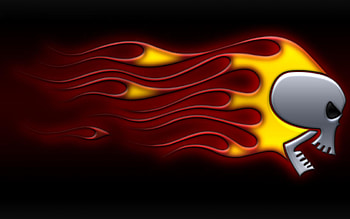 FIRE-SKULL, skull, fire HD wallpaper