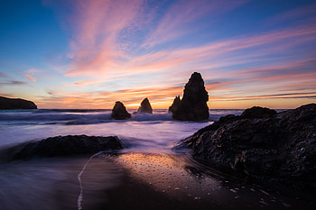 Nature, Sunset, Sea, Rocks, Ocean HD wallpaper