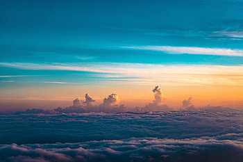 Sky, pillars of clouds, sunset HD wallpaper