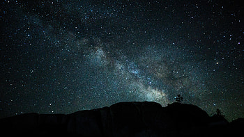 Nature, Stars, Night, Nebula, Hill HD wallpaper