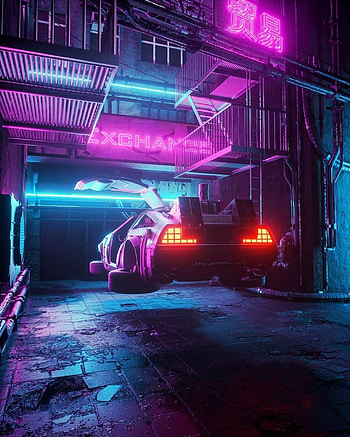 Future garage, magenta, entertainment, neon HD phone wallpaper