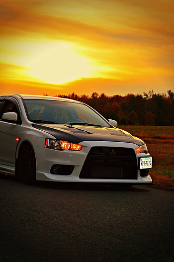 Evo X, sky, car HD phone wallpaper