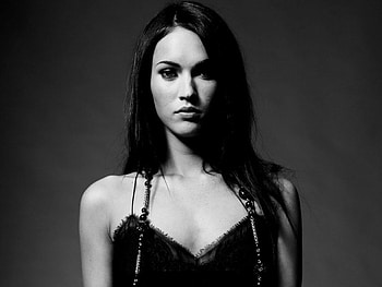 Megan Fox, black and white, american girl, girl, people, actress HD wallpaper