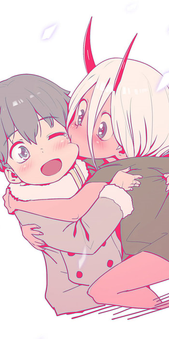 FranXX Love: Zero Two & Hiro — Anime , Hiro (Darling in the FranXX), Zero Two (Darling in the FranXX), Anime, Darling in the FranXX HD phone wallpaper