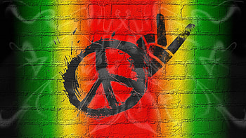 Peace Love, Graffiti Bricks HD wallpaper