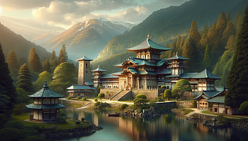Majestic Mountain Monastery, monastery, religious, mountain HD wallpaper