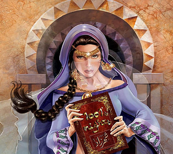 Sharazad, book, mysterious, veil, 1001s nights, woman HD wallpaper