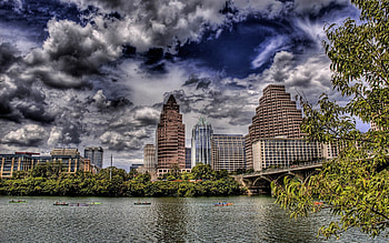Cities, Rivers, Trees, City, Building, Skyscrapers, r HD wallpaper