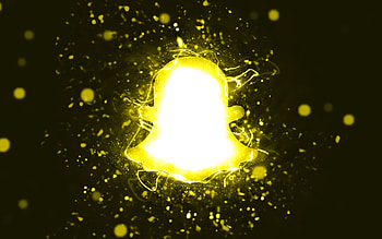 Snapchat yellow logo, , yellow neon lights, creative, yellow abstract background, Snapchat logo, social network, Snapchat HD wallpaper