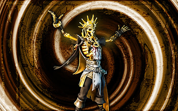 Oro, brown grunge background, Fortnite, vortex, Fortnite characters, Oro Skin, Fortnite Battle Royale, Oro Fortnite HD wallpaper