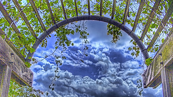 Sky, blue, arch, beautiful, nature HD wallpaper