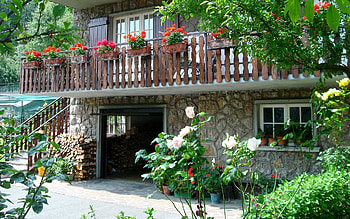 House in Italy, balcony, stones, house, wooden, stairs, Italy HD wallpaper