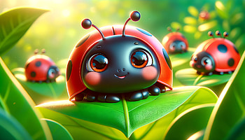 A Cute Smiling Ladybug, Animal, ladybug, cartoon, cute, nature HD wallpaper