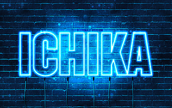 Happy Birtay Ichika, , blue neon lights, Ichika name, creative, Ichika Happy Birtay, Ichika Birtay, popular japanese male names, with Ichika name, Ichika HD wallpaper