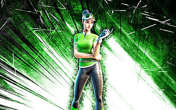 Par Patroller, grunge art, Fortnite Battle Royale, Fortnite characters, Par Patroller Skin, green abstract rays, Fortnite, Par Patroller Fortnite HD wallpaper