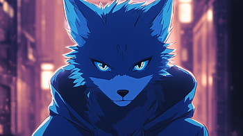 Blue Wolf Anime, furry (anthropomorphic), wolf, Anime HD wallpaper