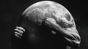 A Buff Moon, muscle, buff, moon, space, cosmic HD wallpaper