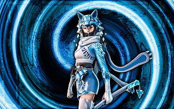 Arctic Style Vi, blue grunge background, Fortnite, vortex, Fortnite characters, Arctic Style Vi Skin, Fortnite Battle Royale, Arctic Style Vi Fortnite HD wallpaper