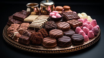 Decadent Chocolate Assortment - AI Art, AI Art, food, chocolate HD wallpaper