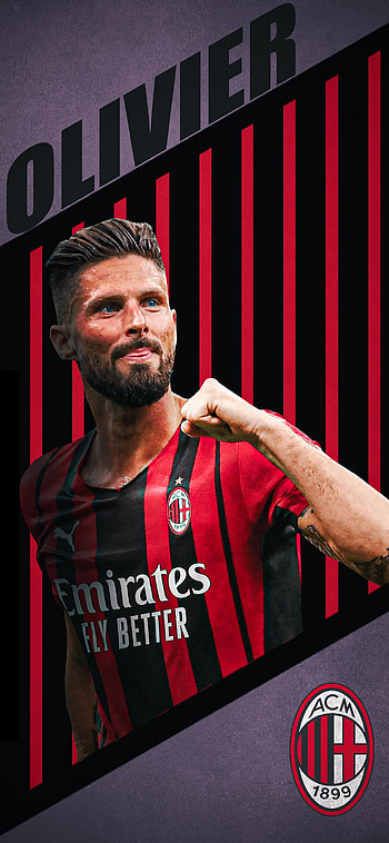 Giroud, sports, mbappe, football, milan, football, red, ball, fifa, Olivier Giroud, , dark, france, purple, Olivier, , italy, intermilan, pes HD phone wallpaper