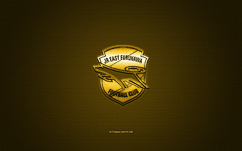 JEF United Chiba, Japanese football club, yellow logo, yellow carbon fiber background, J2 League, football, Chiba, Japan, JEF United Chiba logo HD wallpaper