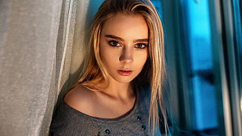 Stare, brown eyes, gorgeous, woman model HD wallpaper