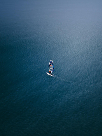 Sports, Water, Windsurfing, View From Above, Surfer HD phone wallpaper