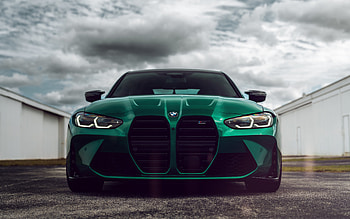 2022, BMW M3, G80, , front view, exterior, green M3 G80, BMW G80, German cars, BMW HD wallpaper
