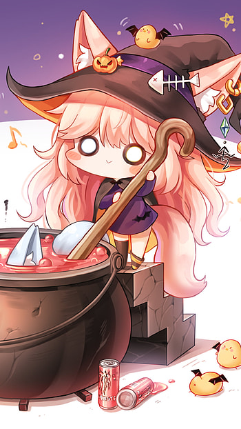 Pumpkin Potion: Chibi Anime Halloween , Anime, halloween, anime halloween HD phone wallpaper