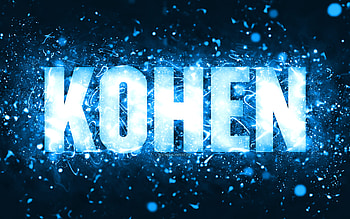 Happy Birtay Kohen, , blue neon lights, Kohen name, creative, Kohen Happy Birtay, Kohen Birtay, popular american male names, with Kohen name, Kohen HD wallpaper