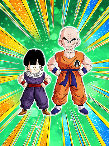 Krillin, Anime art, LR Vegeta Goku, Kid Gohan HD phone wallpaper