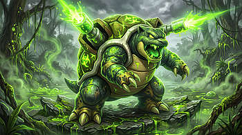 Blastoise (Pokémon) — Emerald Cannon, Glow, Swamp HD wallpaper